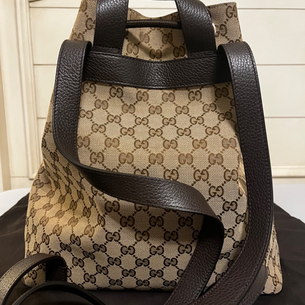 Gucci Monogram Gg Drawstring Backpack - image 4